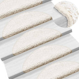 Vidaxx tapis d'escalier 10 pcs 56x17x3 cm blanc semi-circulaire
