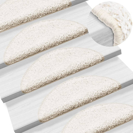 Vidaxx tapis d'escalier 10 pcs 56x17x3 cm blanc semi-circulaire
