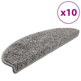 Tapis d'escalier vidaxl 10 st 65x21x4 cm gris semi-rounds