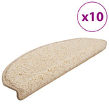 Tapis d'escalier vidaxl 10 st 65x21x4 cm crème à moitié large grand