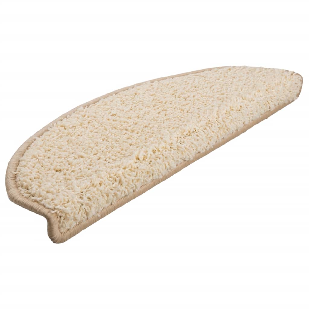 Tapis d'escalier vidaxl 10 st 65x21x4 cm crème à moitié large grand
