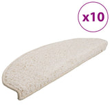 VidaXL tapis d'escalier 10 pcs 65x21x4 cm blanc semi-circulaire grand