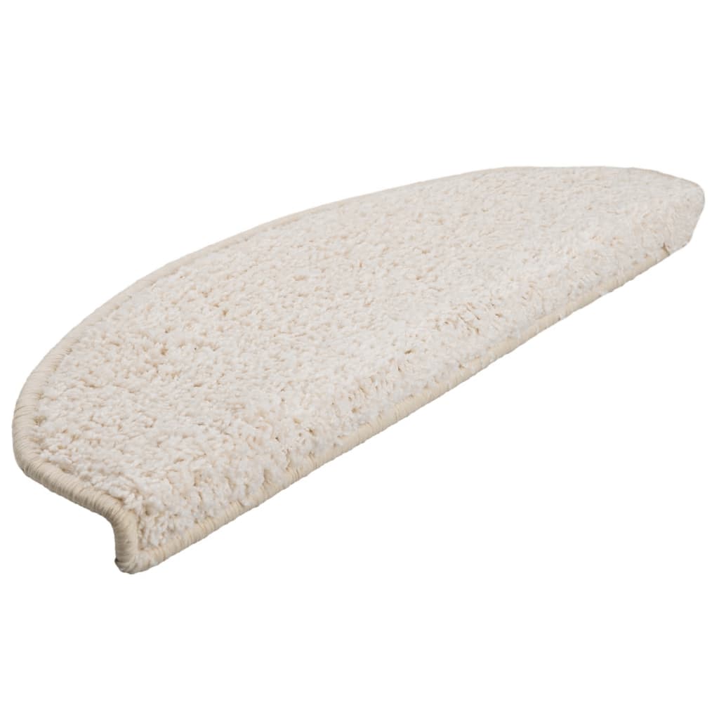 VidaXL tapis d'escalier 10 pcs 65x21x4 cm blanc semi-circulaire grand