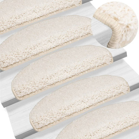 VidaXL tapis d'escalier 10 pcs 65x21x4 cm blanc semi-circulaire grand