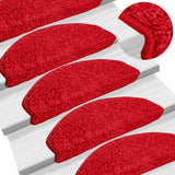 VidaXL tapis d'escalier 10 pcs 65x21x4 cm rouge semi-circulaire grand
