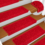 Vidaxl Mat à escalier 10 st 65x21x4 cm rouge