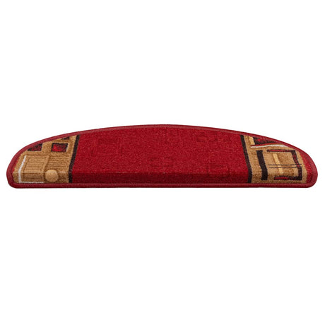 VidaXL tapis d'escalier auto-adhésif 5 pcs 65x21x4 cm rouge
