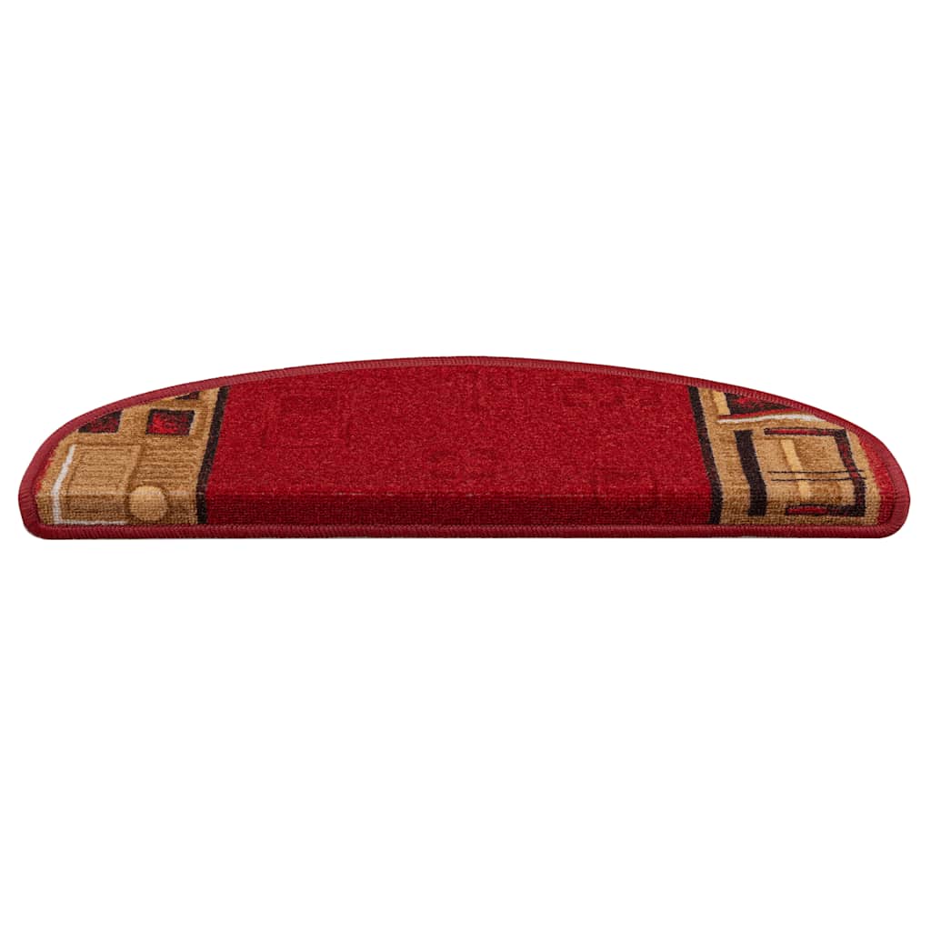 VidaXL tapis d'escalier auto-adhésifs 10 pcs 65x21x4 cm rouge