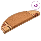 VidaXL tapis d'escalier auto-adhésifs 5 pcs 65x21x4 cm beige