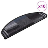 VidaXL tapis d'escalier auto-adhésifs 10 pcs 65x21x4 cm noir et gris