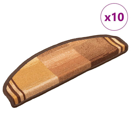 VidaXL tapis d'escalier auto-adhésifs 10 pcs 65x21x4 cm marron