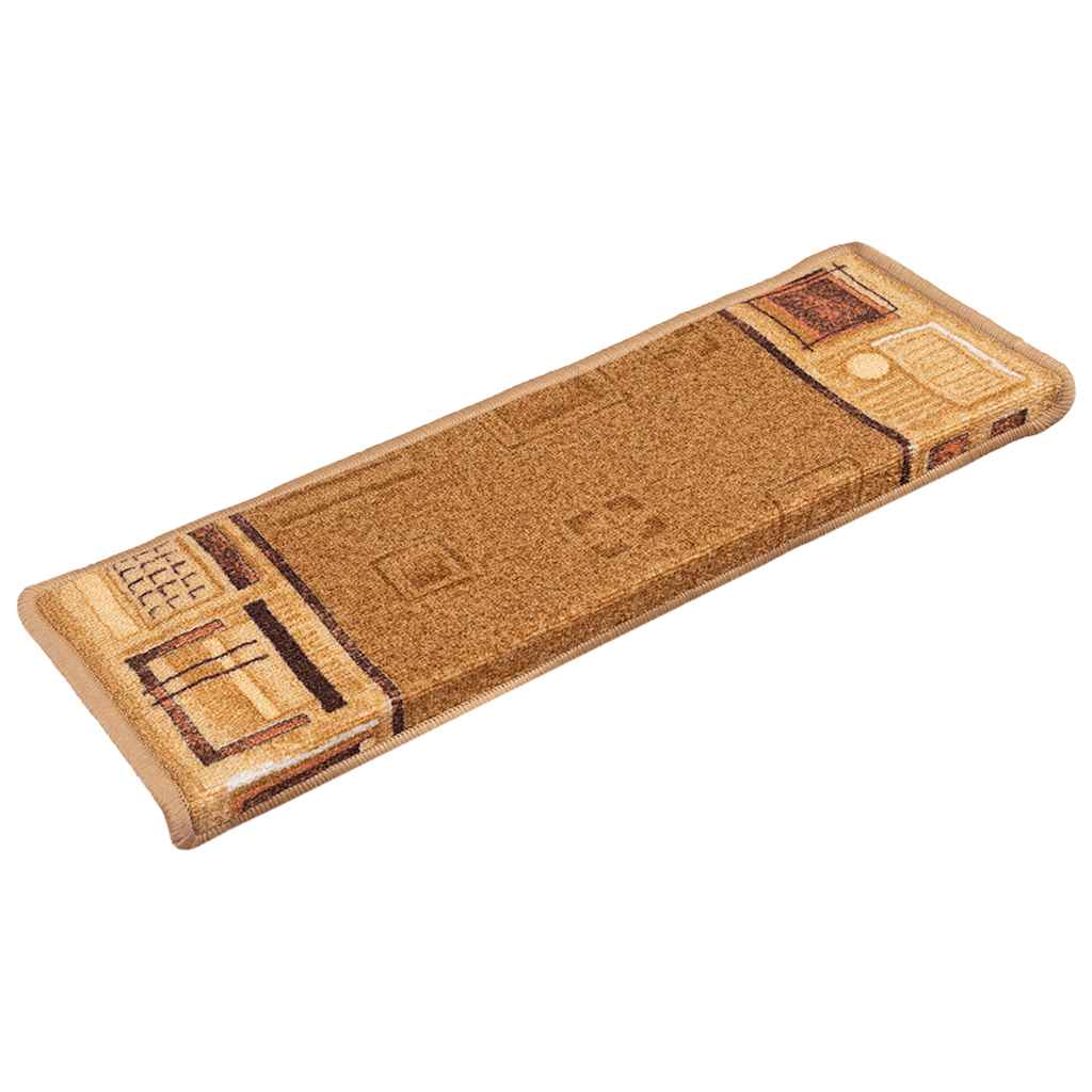VidaXL tapis d'escalier auto-adhésifs 5 pcs 65x21x4 cm beige