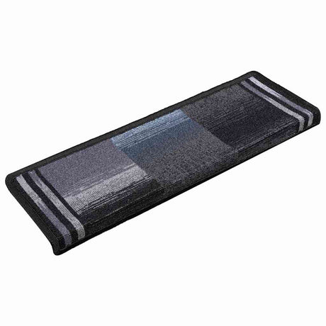 VidaXL tapis d'escalier auto-adhésifs 10 pcs 65x21x4 cm noir et gris