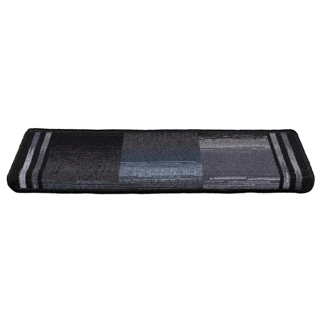 VidaXL tapis d'escalier auto-adhésifs 10 pcs 65x21x4 cm noir et gris