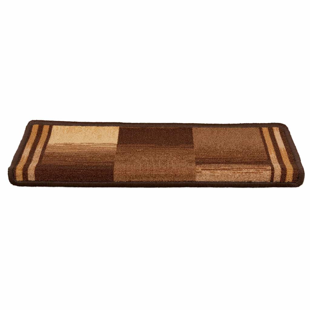 VidaXL tapis d'escalier auto-adhésifs 10 pcs 65x21x4 cm marron