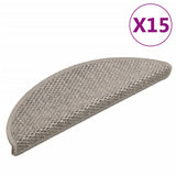 Vidaxl Stair Mats Selflezivni 15 St Sisal Look 56x17x3cm srebrno obarvano