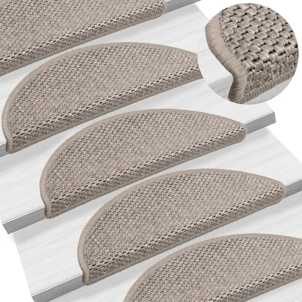 Vidaxl Stair Mats Selflezivni 15 St Sisal Look 56x17x3cm srebrno obarvano