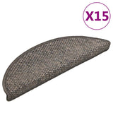 VidaXL tapis d'escalier auto-adhésifs 15 pcs aspect sisal 56x17x3 cm gris-beige