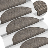 Vidaxl Stair Mats Selflezivna 15 St Sisal Look 56x17x3 cm rjava bež