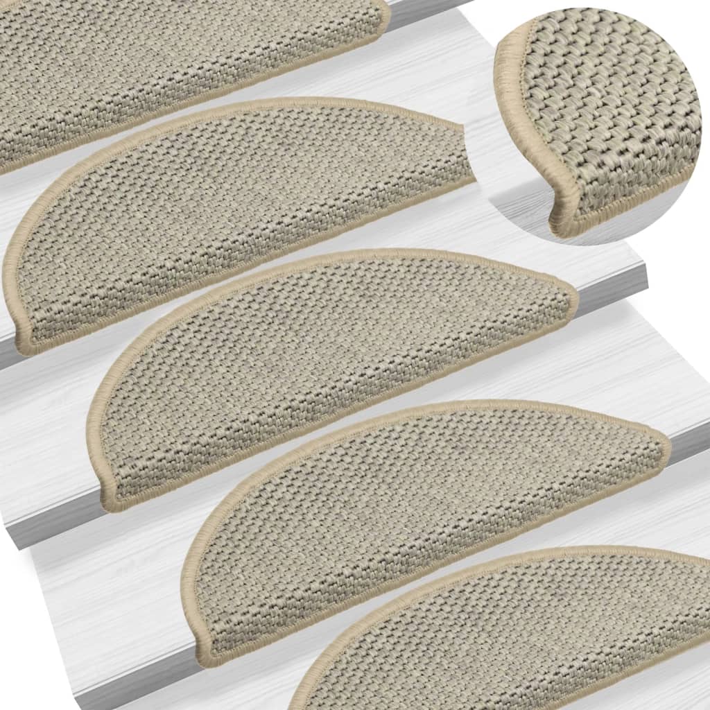 Vidaxl Stair Mats Selflezivni 15 St Sisal Look 56x17x3 cm svetlo zelena