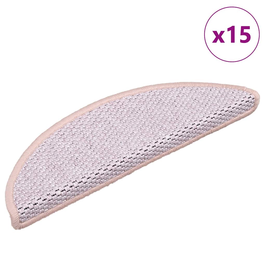 Vidaxl Stair tapis auto-adhésif 15 st sisal look 56x17x3 cm rose