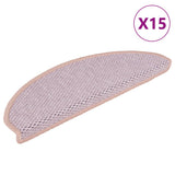 Vidaxl Stair Maty samoprzylepne 15 St Sisal Look 56x17x3 cm różowy