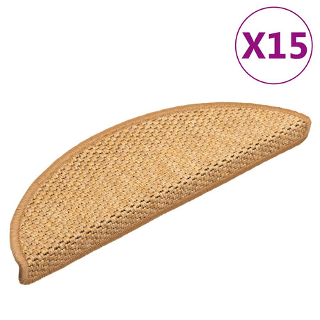 Vidaxl Stair tapis auto-adhésif 15 st sisal look 56x17x3 cm sisal colored