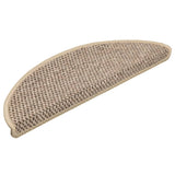 Vidaxl Stair Mats Selflesive 15 St Sisal Look 56x17x3 cm temno bež