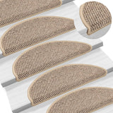 Vidaxl Stair Mats Selflesive 15 St Sisal Look 56x17x3 cm temno bež