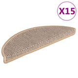 Vidaxl Stair tapis auto-adhésif 15 st sisal look 56x17x3 cm beige clair