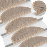 Vidaxl Stair Mats Selflezivni 15 St Sisal Look 56x17x3 cm svetloba bež