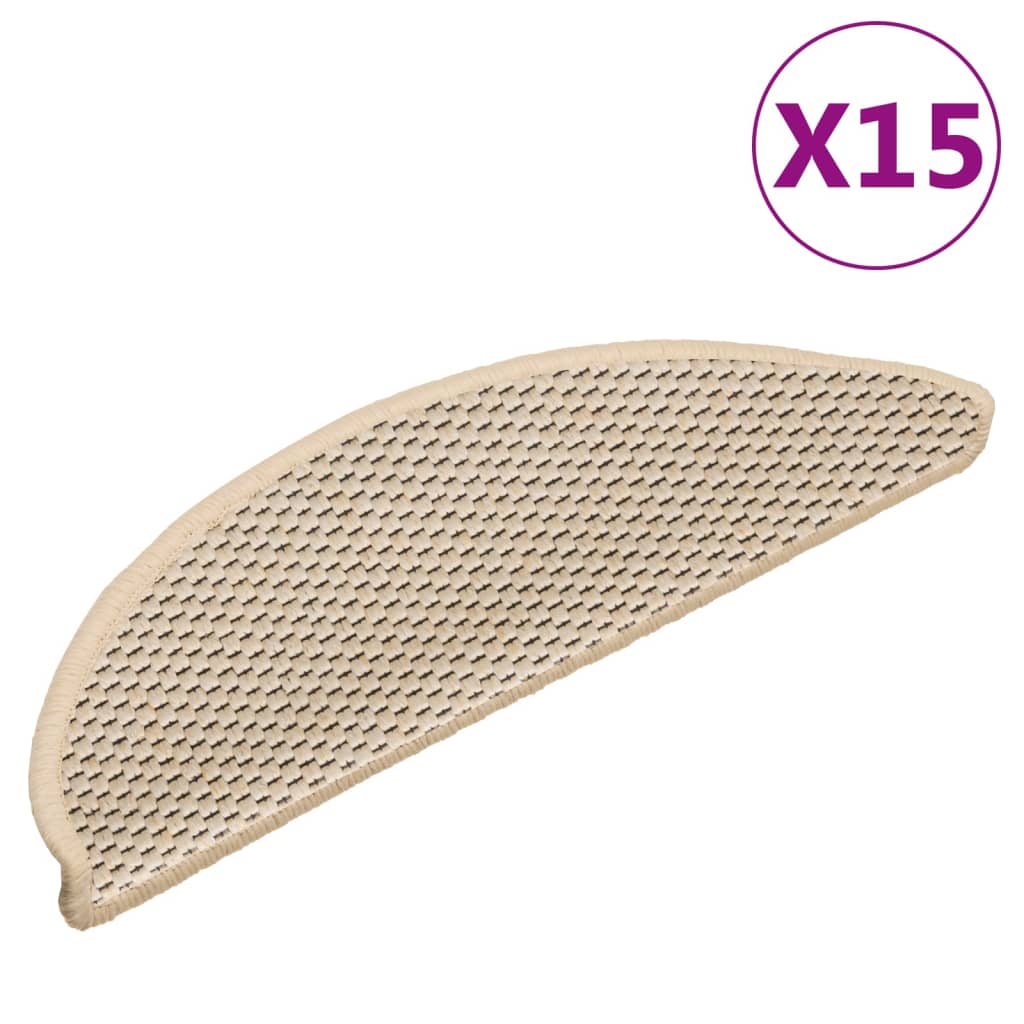 Vidaxl Stair Mats Selflezivni 15 St Sisal Look 56x17x3 cm Berber