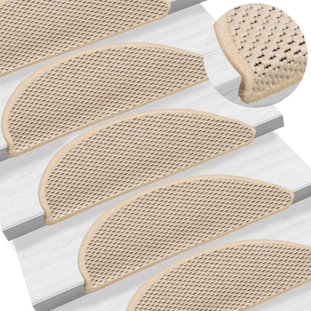 Vidaxl Stair Mats Selflezivni 15 St Sisal Look 56x17x3 cm Berber