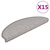 Vidaxl Stair Mats Självhäftande 15 St Sisal Look 65x21x4 cm Platina Color