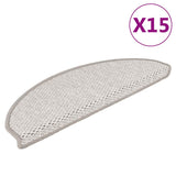 Vidaxl Stair tapis auto-adhésifs 15 st sisal look 65x21x4 cm Couleur de platine