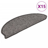 Vidaxl stair mats self-adhesive 15 st sisal look 65x21x4 cm brown beige