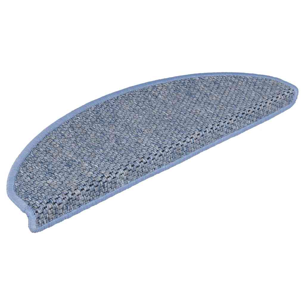 Esteras de escalera de Vidaxl autoadhesivas 15 SISAL SISAL 65X21X4 CM AZUL