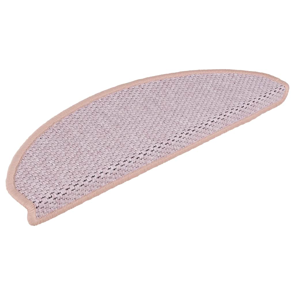 Vidaxl Stair Mats auto-adhésif 15 st sisal look 65x21x4 cm rose