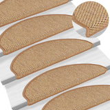 Vidaxl tappetini per scale autoadesiva 15 st sisal look 65x21x4 cm sisal colorato