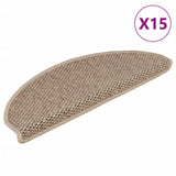 Vidaxl Stair Maty samoprzylepne 15 St Sisal Look 65x21x4 cm w kolorze piaskowym