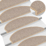 Vidaxl Stair Maty samoprzylepne 15 St Sisal Look 65x21x4 cm lekki beż