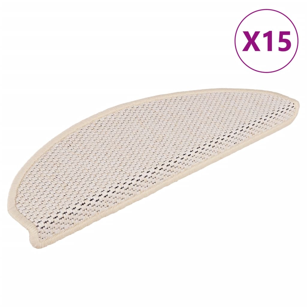 Vidaxl Stair Maty samoprzylepne 15 St Sisal Look 65x21x4 cm Berber