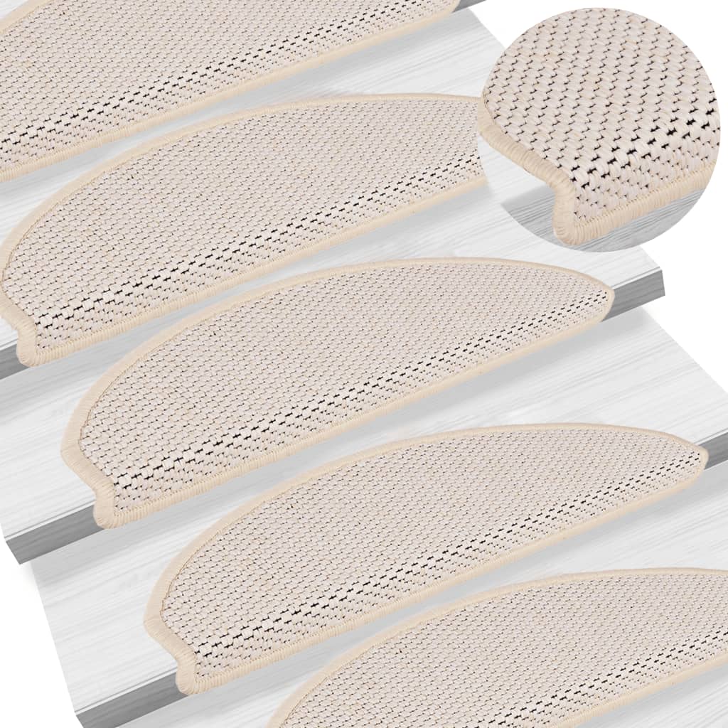 Vidaxl Stair Maty samoprzylepne 15 St Sisal Look 65x21x4 cm Berber