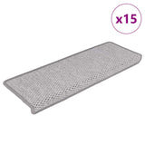 Vidaxl Stair tapis auto-adhésifs 15 st sisal look 65x21x4 cm Couleur de platine