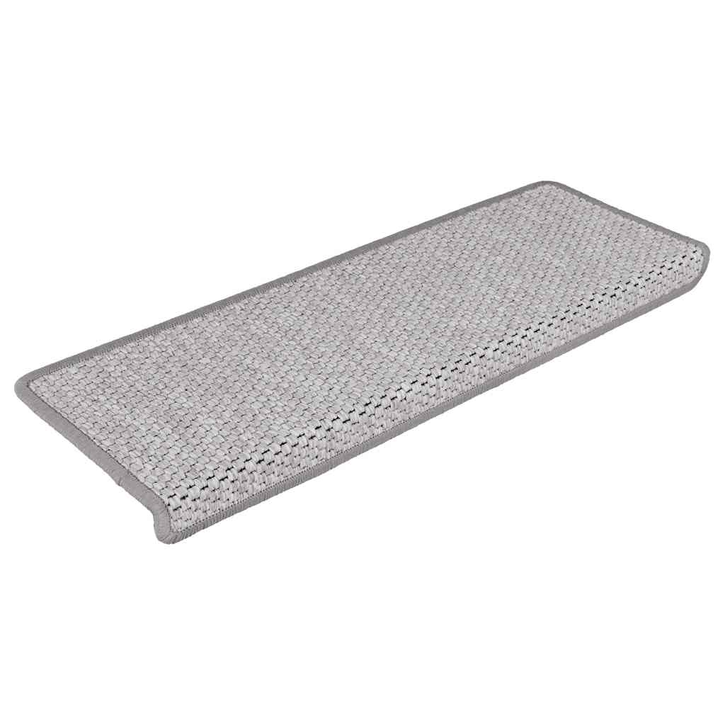 Vidaxl Stair tapis auto-adhésifs 15 st sisal look 65x21x4 cm Couleur de platine