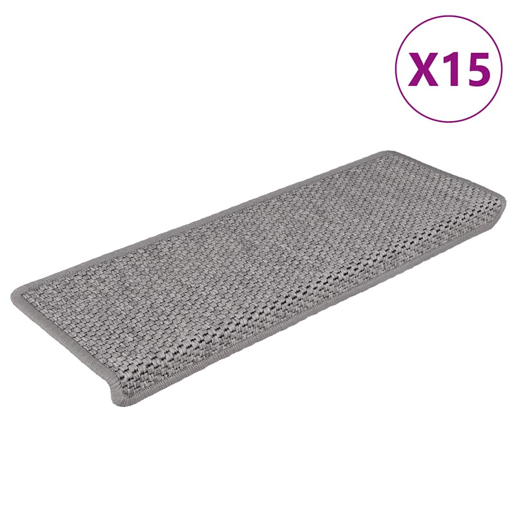 Vidaxl tappetini per autoadesivi 15 St sisal look 65x21x4cm color argento