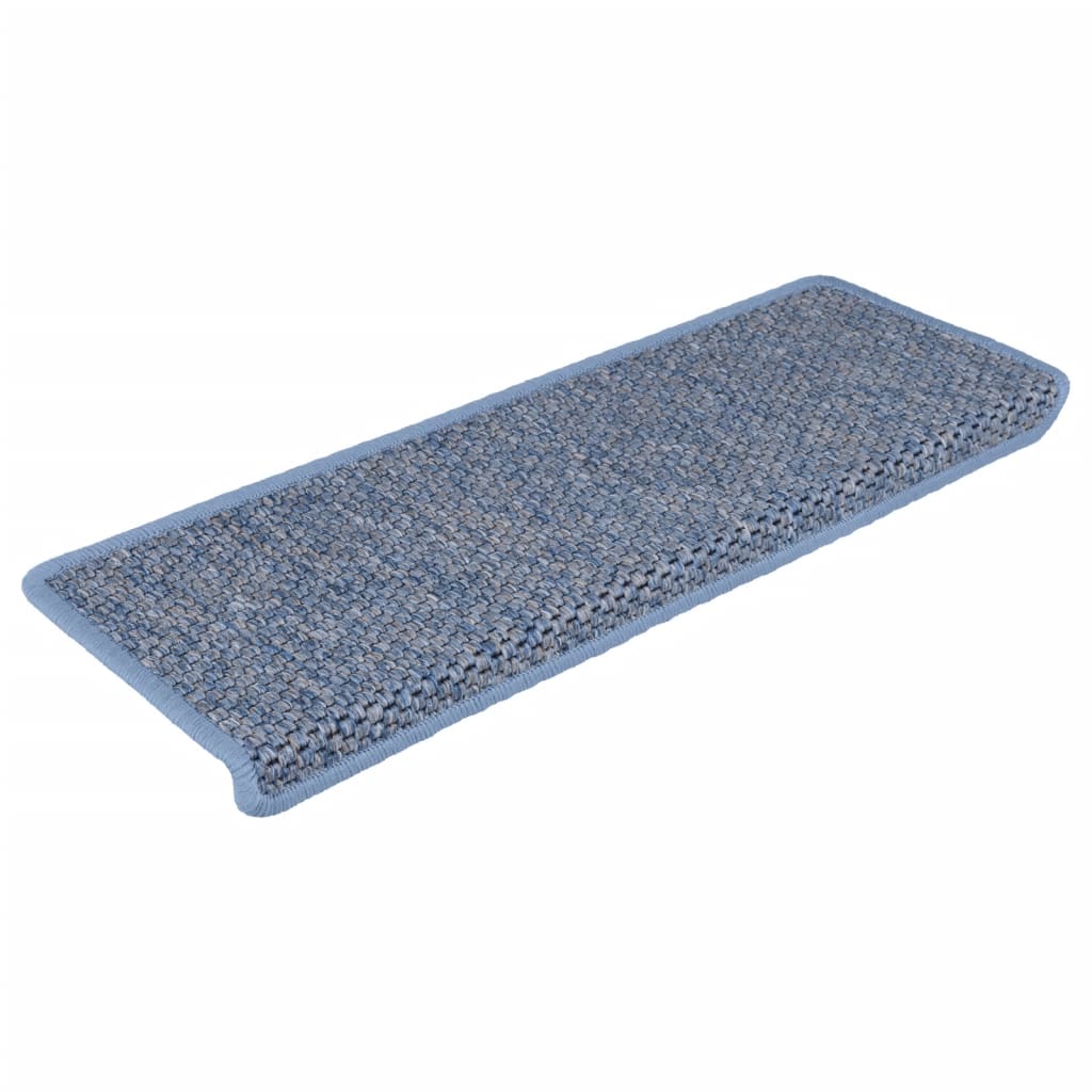 Vidaxl Stair Mats samodhezyjne 15 St Sisal Look 65x21x4 cm niebieski