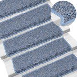 Vidaxl Stair Mats samodhezyjne 15 St Sisal Look 65x21x4 cm niebieski