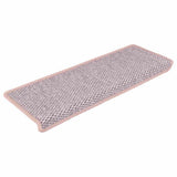 Vidaxl Stair Mats auto-adhésif 15 st sisal look 65x21x4 cm rose