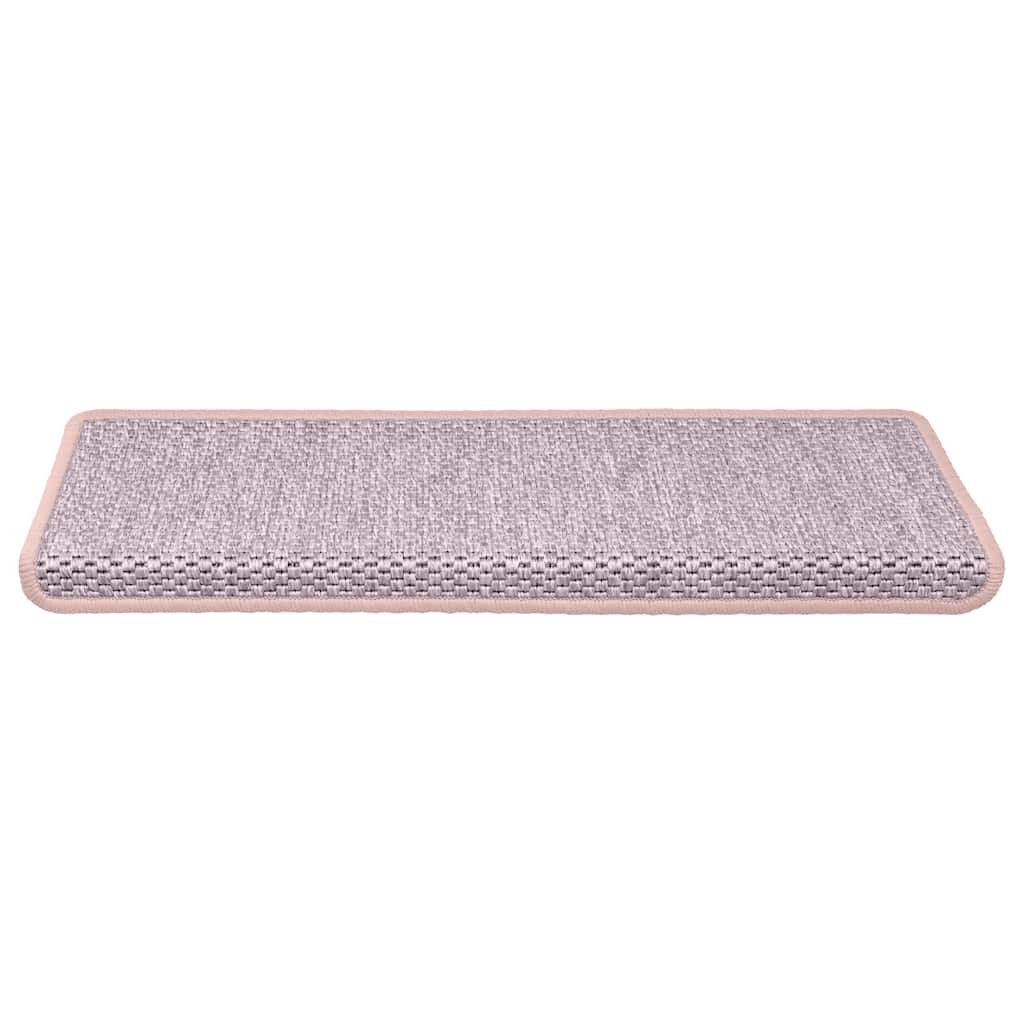 Vidaxl Stair Mats auto-adhésif 15 st sisal look 65x21x4 cm rose